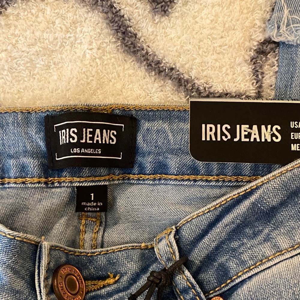 Distressed Light Blue Skinny Jeans - Mid Rise Stretch - Picture 3 of 5